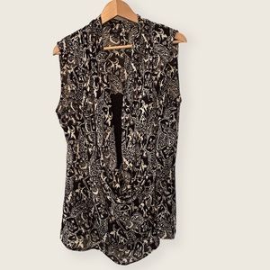 Talbots Faux Wrap Sleeveless Top and Cami in Black and White Size14W